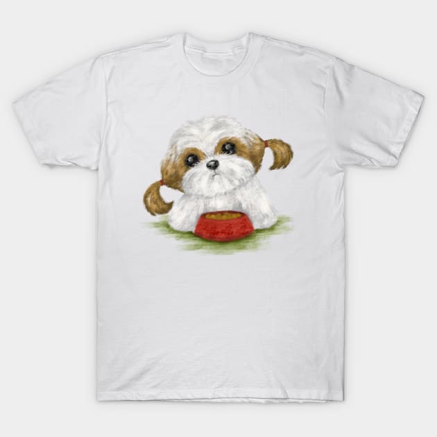 Shih Tzu eating T-Shirt by sanogawa